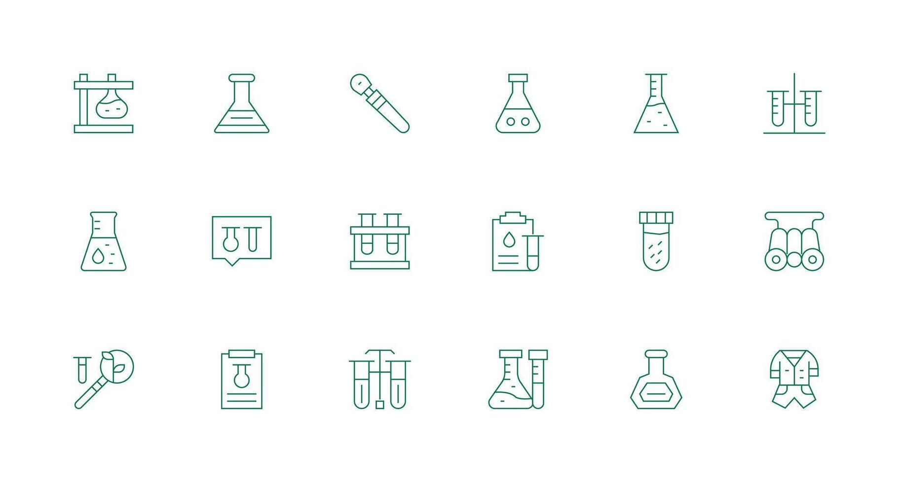 18 Icons for Experimentation in Minimal Line Format Fully Editable Icon Set for Web vector
