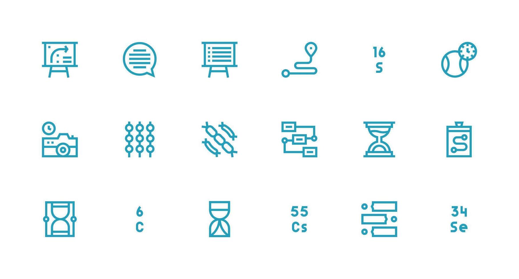 Sequence Set with 18 Strong Stroke Line Icons Clean Icon Set Icon Pack for UI Projects vector