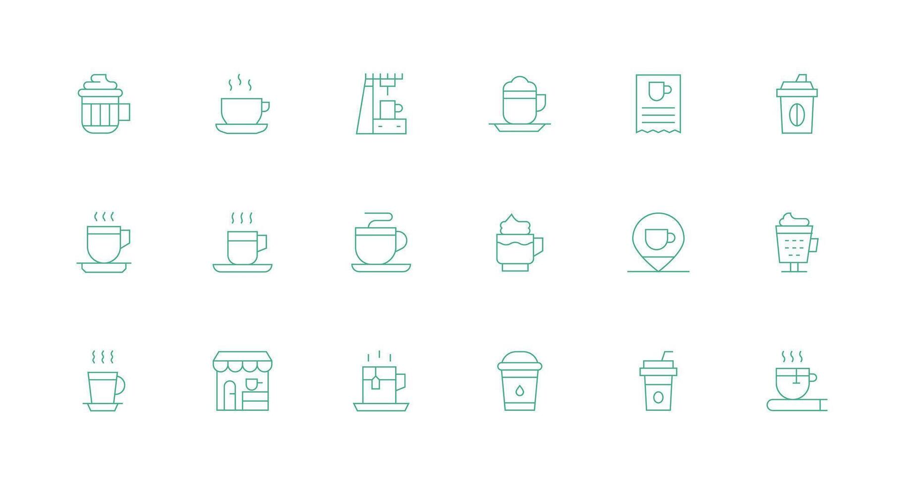 18 Minimal Line Vectors for Latte Theme Pixel Perfect Icon Set