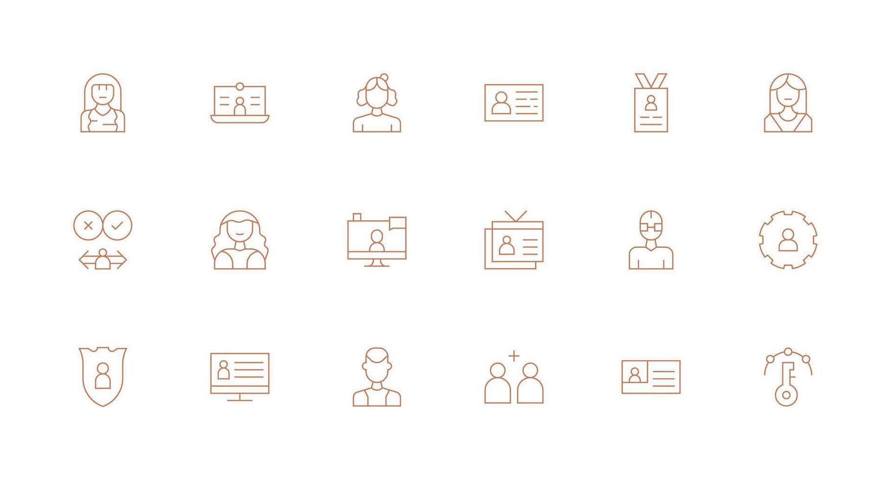 User Account featuring 18 Icons in Minimal Line Design Complete Icon Bundle for Web Design vector