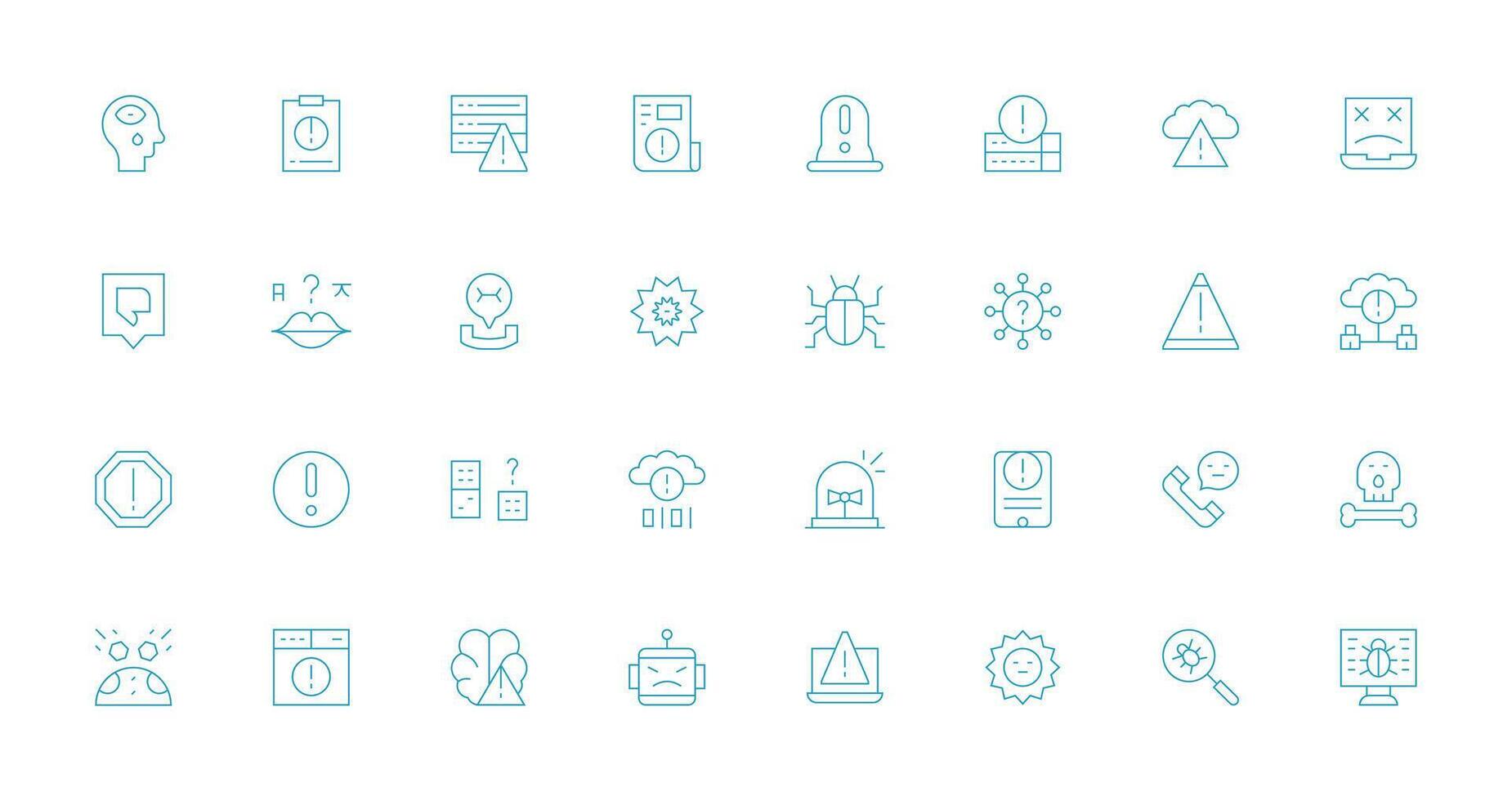 Thin Line Style Issue Icons with 32 Vectors Universal Icon Pack