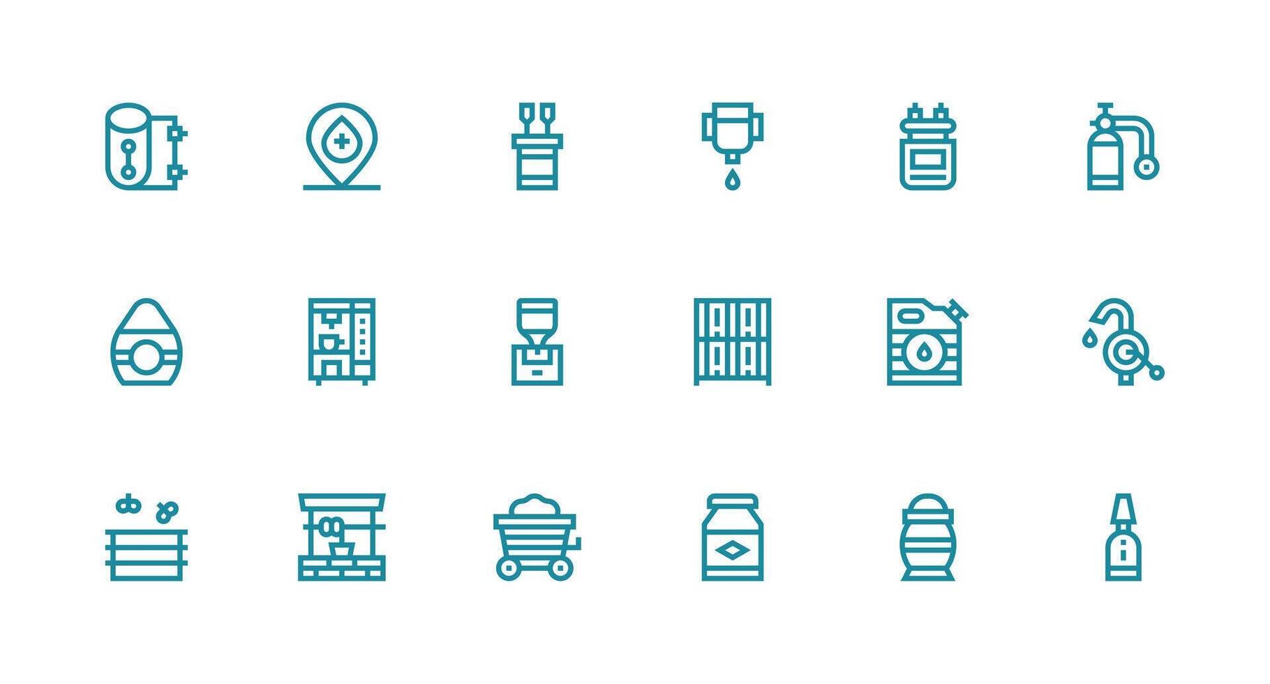 Supply Icon Set with 18 Strong Stroke Line Graphics Multi-Style Icon Collection vector