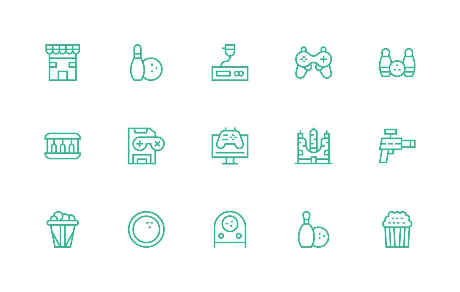 15 Regular Line Style Icons from Arcade Collection Customizable Icon Series for Mobile Screens vector