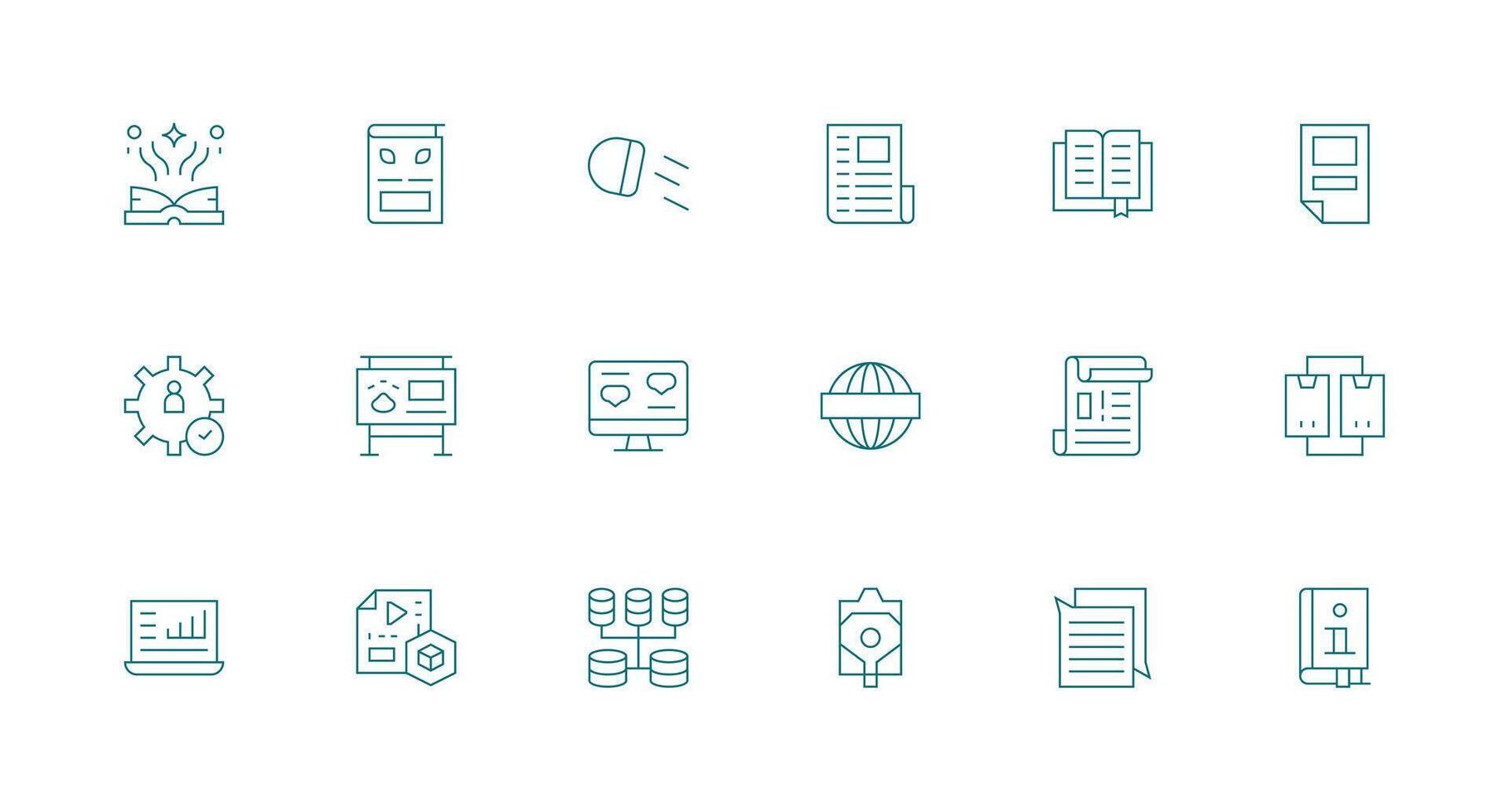 18 Minimal Line Vectors for Information Theme Interface Icons for Daily Use
