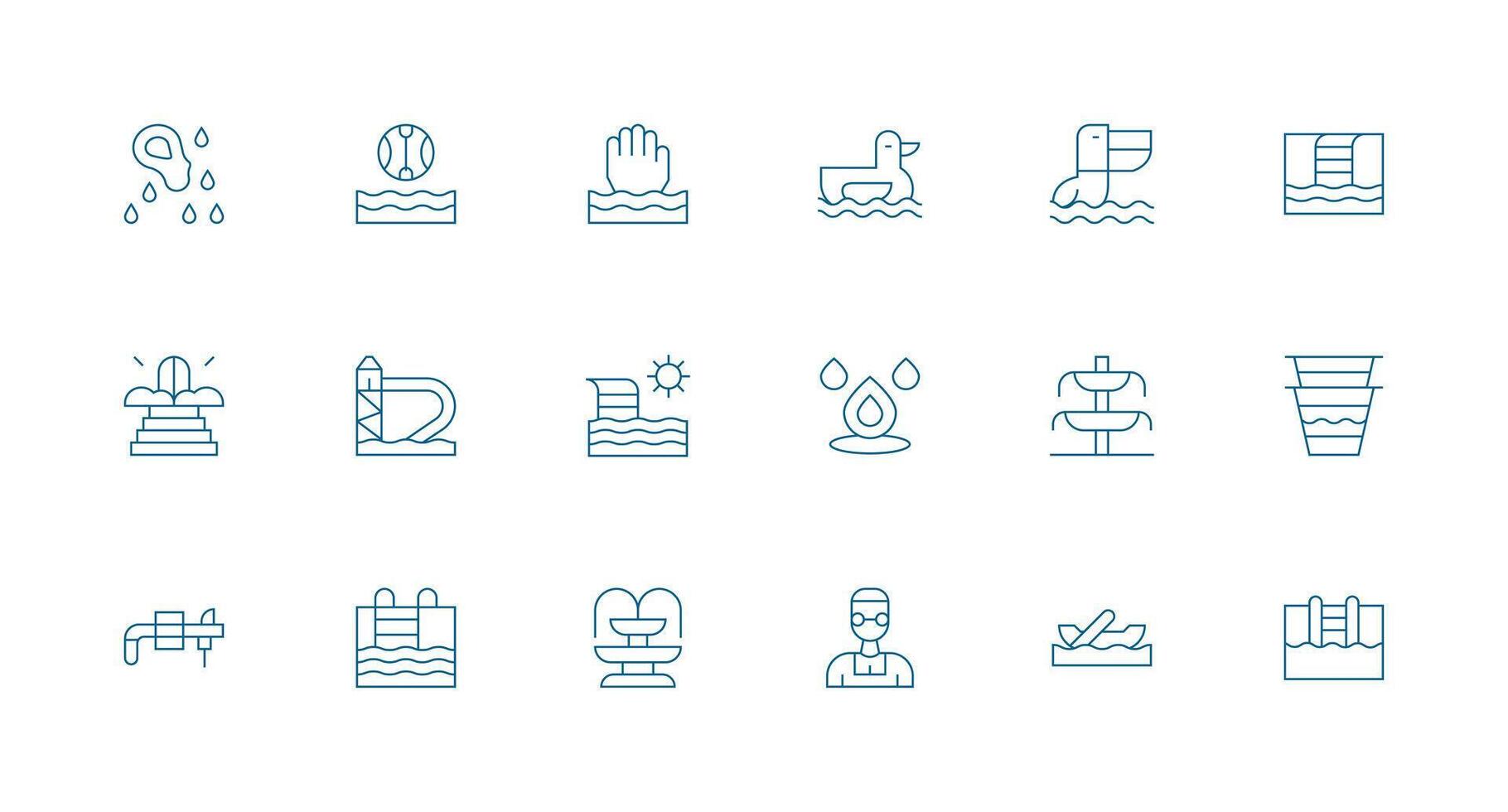 chapoteo diseño íconos presentando 18 en mínimo línea estilo web y aplicación icono paquete colección vector