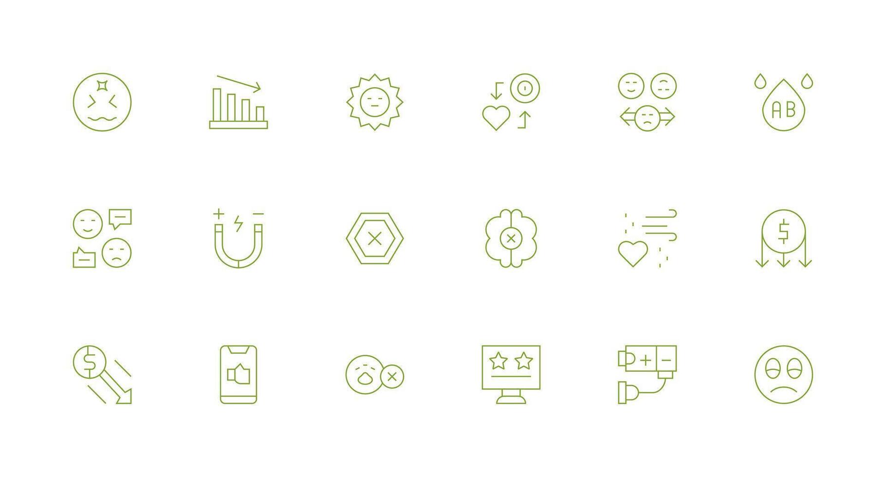 Minimal Line Style Negative Icons with 18 Vectors Balanced Icon Set for Functional Design