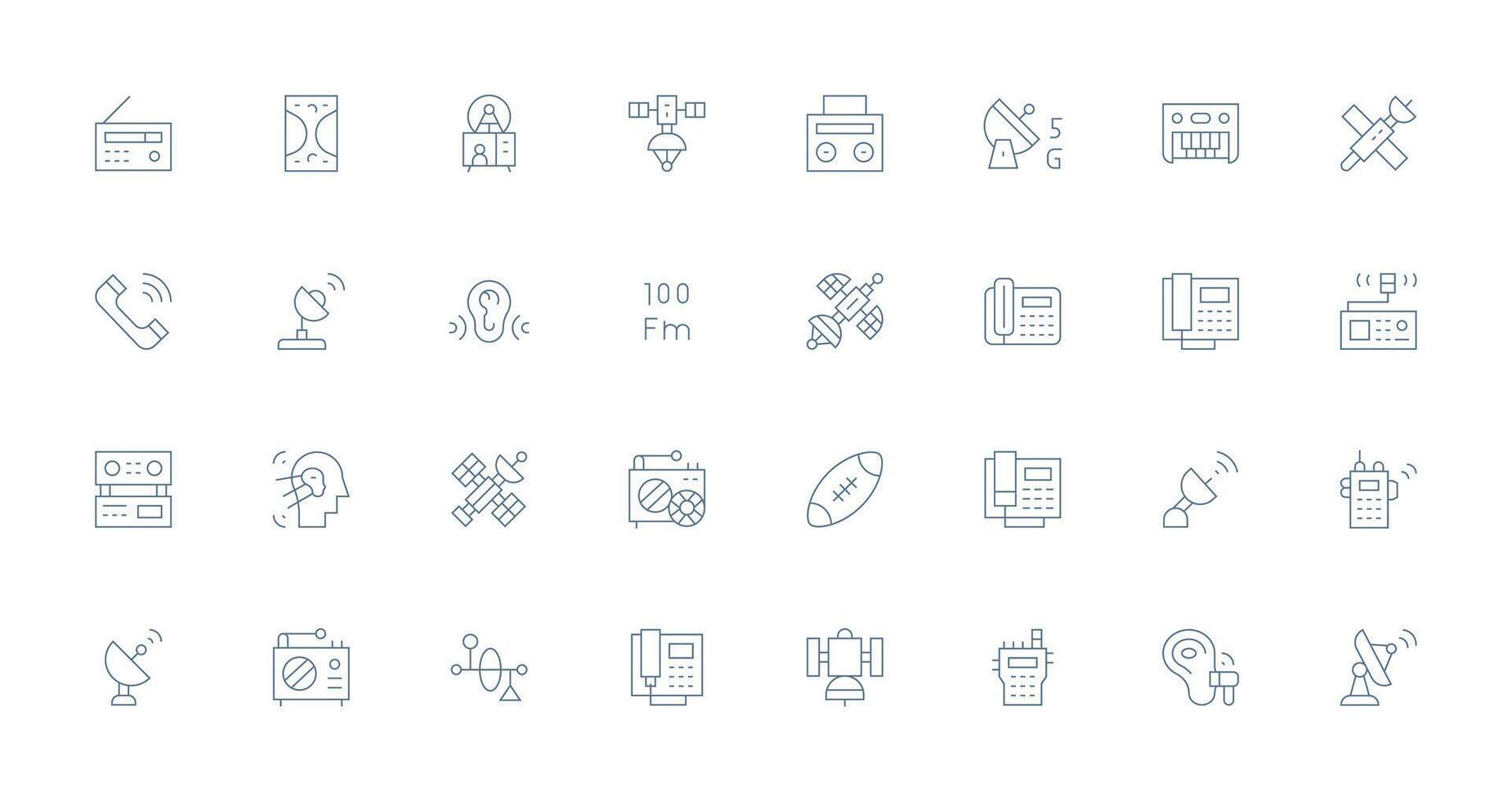 Thin Line Icons from Receiver Set with 32 Vectors Core Icon Collection for Daily Tasks