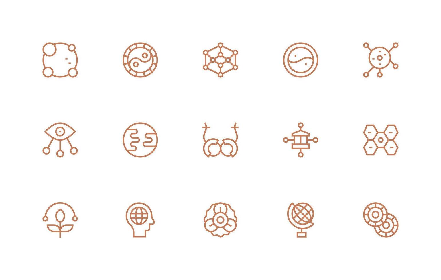 15 Regular Line Designs for Interconnectedness Icons Clean Icon Collection for Web Use vector