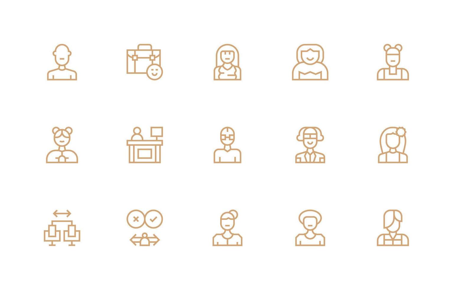 Client Design Icons featuring 15 in Regular Line Style Style Icon Set vector