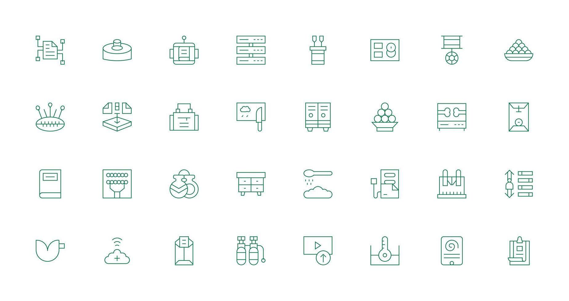 Thin Line Icons from Storage Set with 32 Vectors Simple Icon Pack