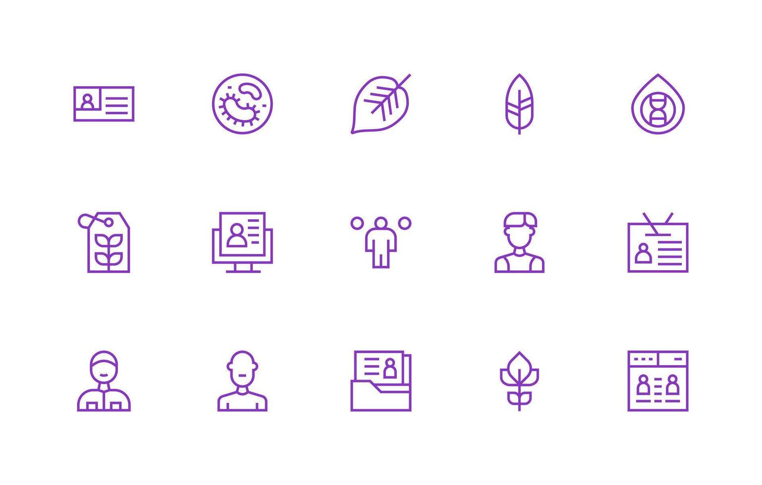 15 Regular Line Designs for Bio Icons Multi-Purpose Icon Set vector