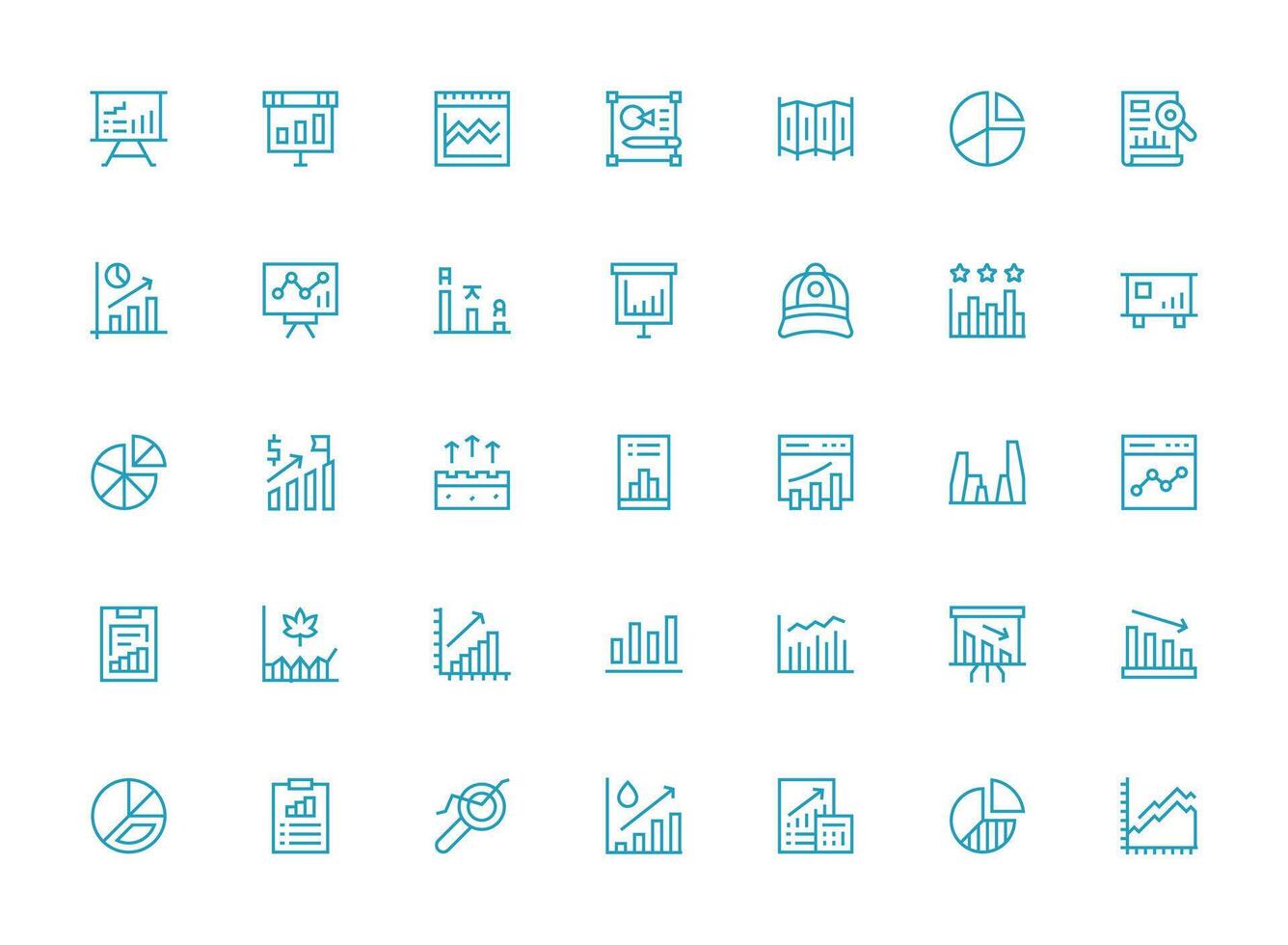35 Regular Clean Line Icons for Trend Graphics User Interface Icons for Digital Products vector