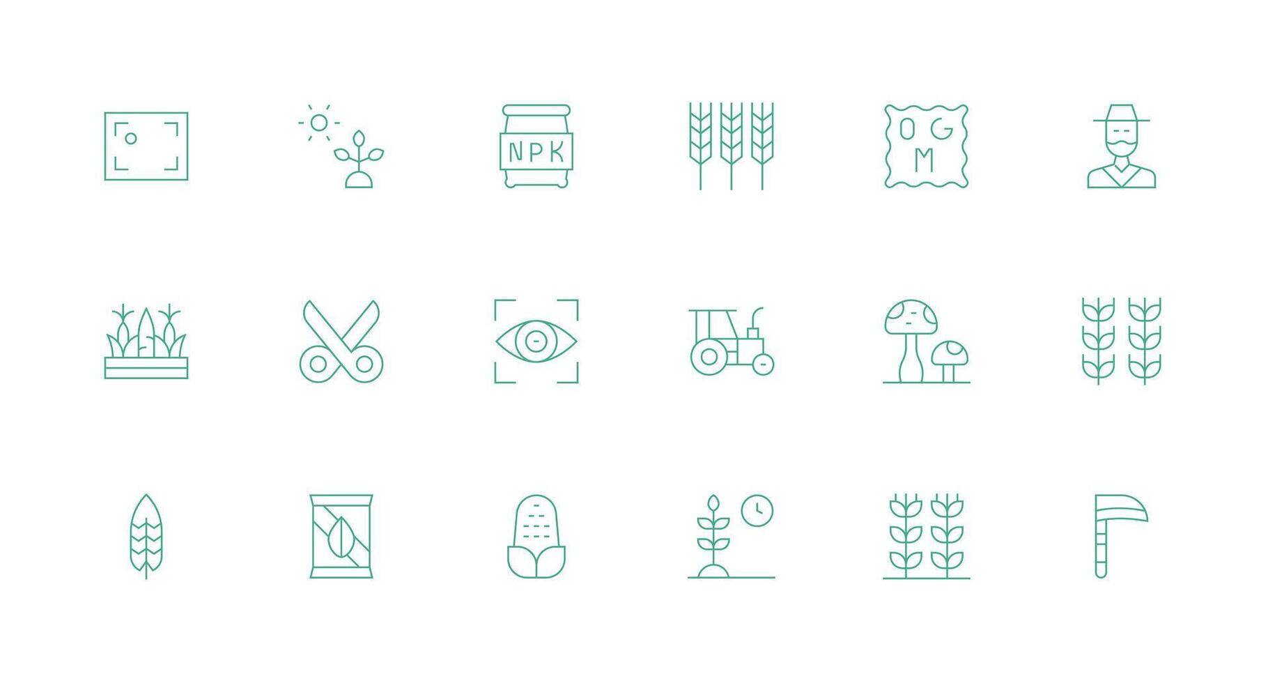 Crop including 18 Minimal Line Illustrations Clear and Concise Icon Set Collection vector