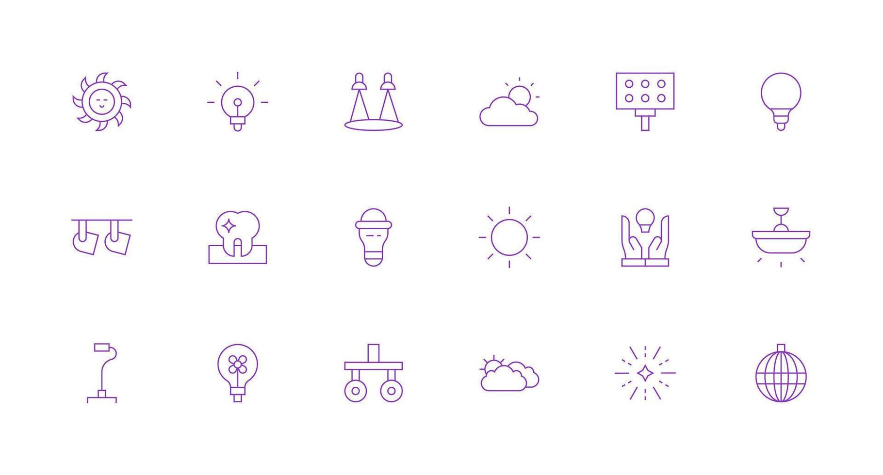 Bright including 18 Minimal Line Illustrations Clean Icon Collection for Web Use vector