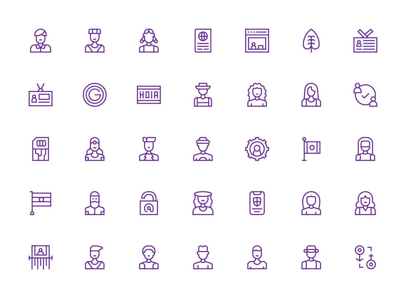 Identity Set with 35 Regular Clean Line Icons Modern Icon Set vector