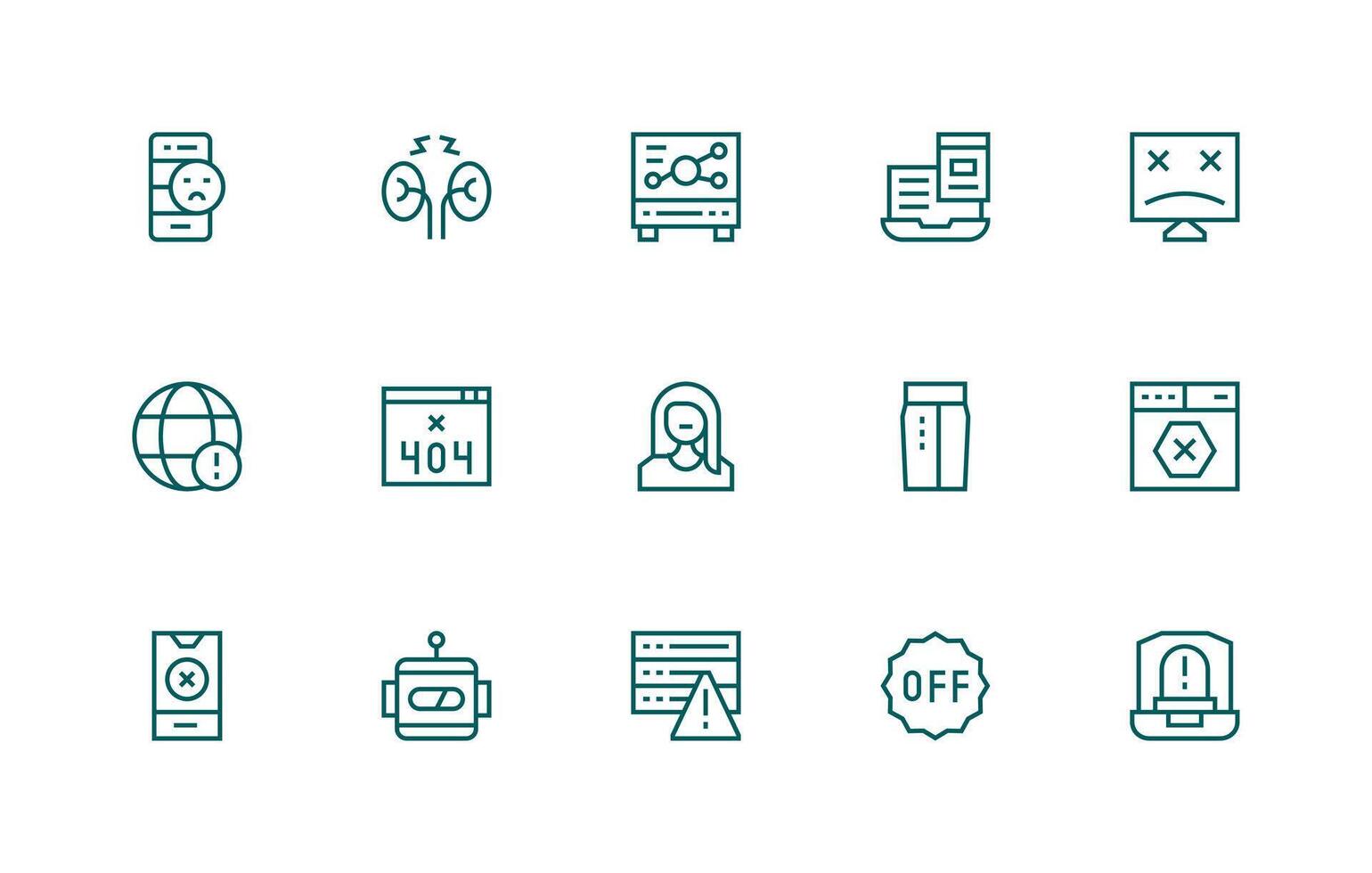 15 Regular Line Style Icons from Offline Collection Multi-Purpose Icon Set vector