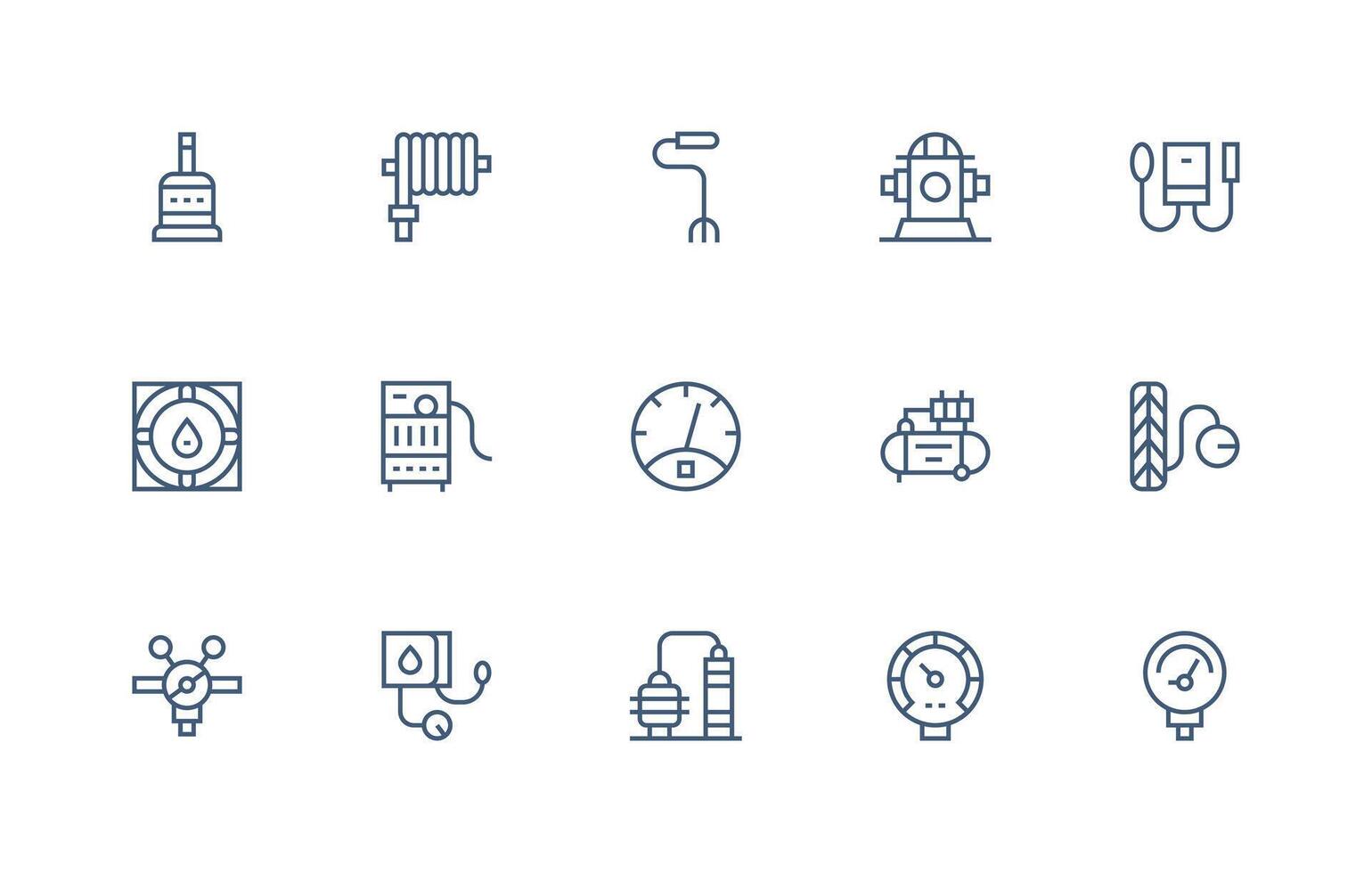 15 Icons for Pressure in Regular Line Format Interface Icons for Daily Use vector