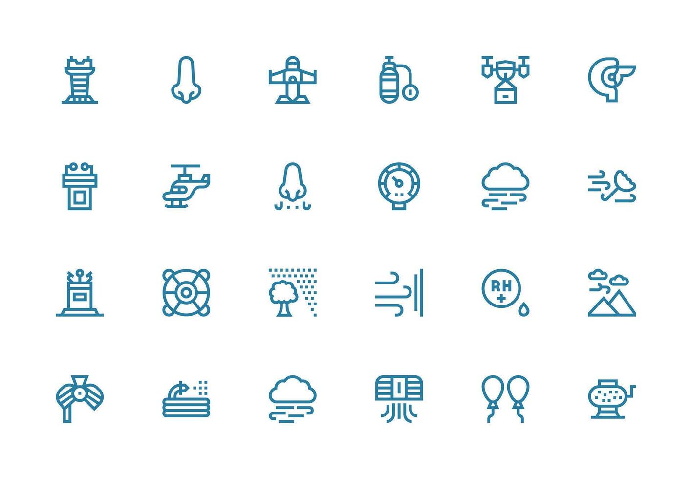 Air Design Icons featuring 24 in Thick Line Line Style Scalable Icons for Cross-Platform Interfaces vector