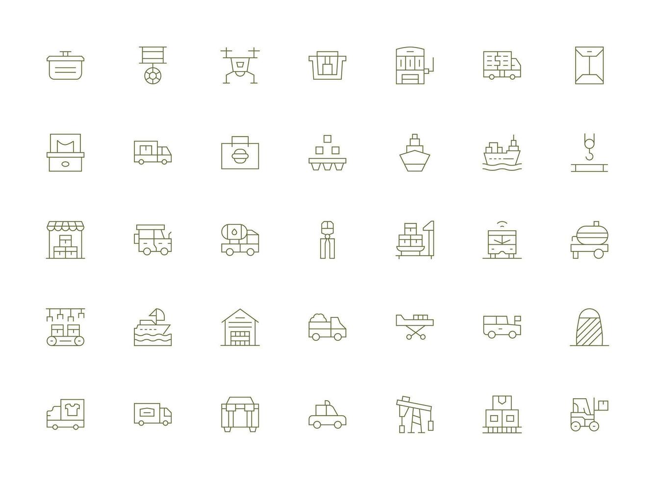 Light Line Icons from Cargo Set with 35 Vectors Complete Icon Set for Mobile Apps
