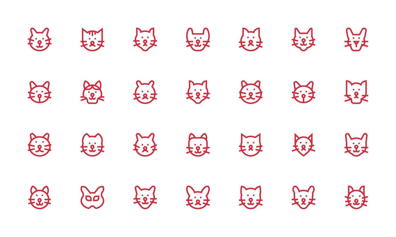 28 Bold Line Icons for Cat Graphics Icons Built for Visual Consistency Pack vector