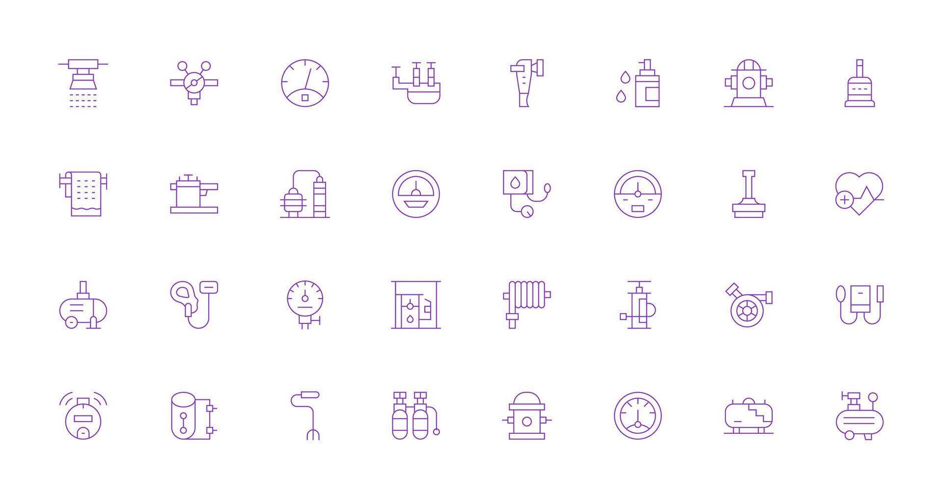 Pressure including 32 Thin Line Illustrations Interface Icon Collection for Daily Projects vector