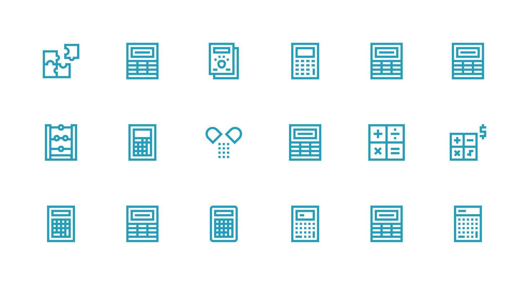 Divide Icon Collection with 18 Strong Stroke Line Designs Neat Icon Set vector