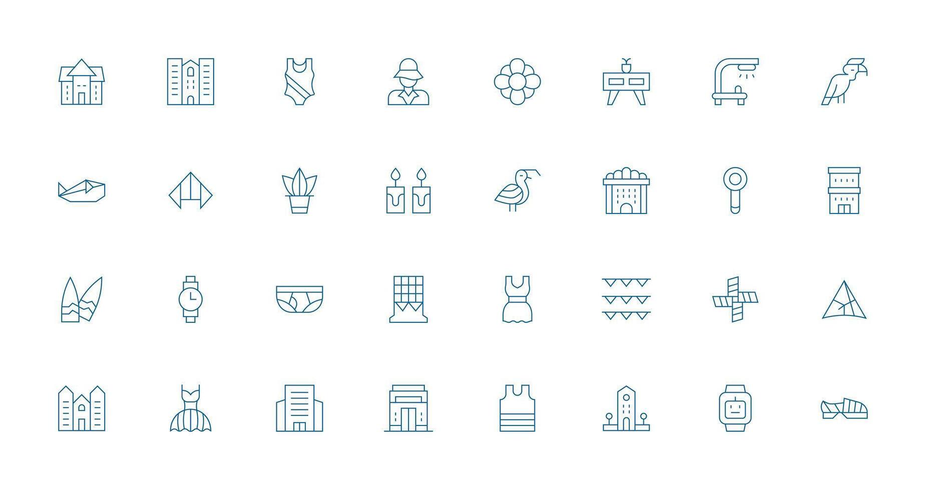 Lineart Design Icons featuring 32 in Thin Line Style Display Icon Pack vector