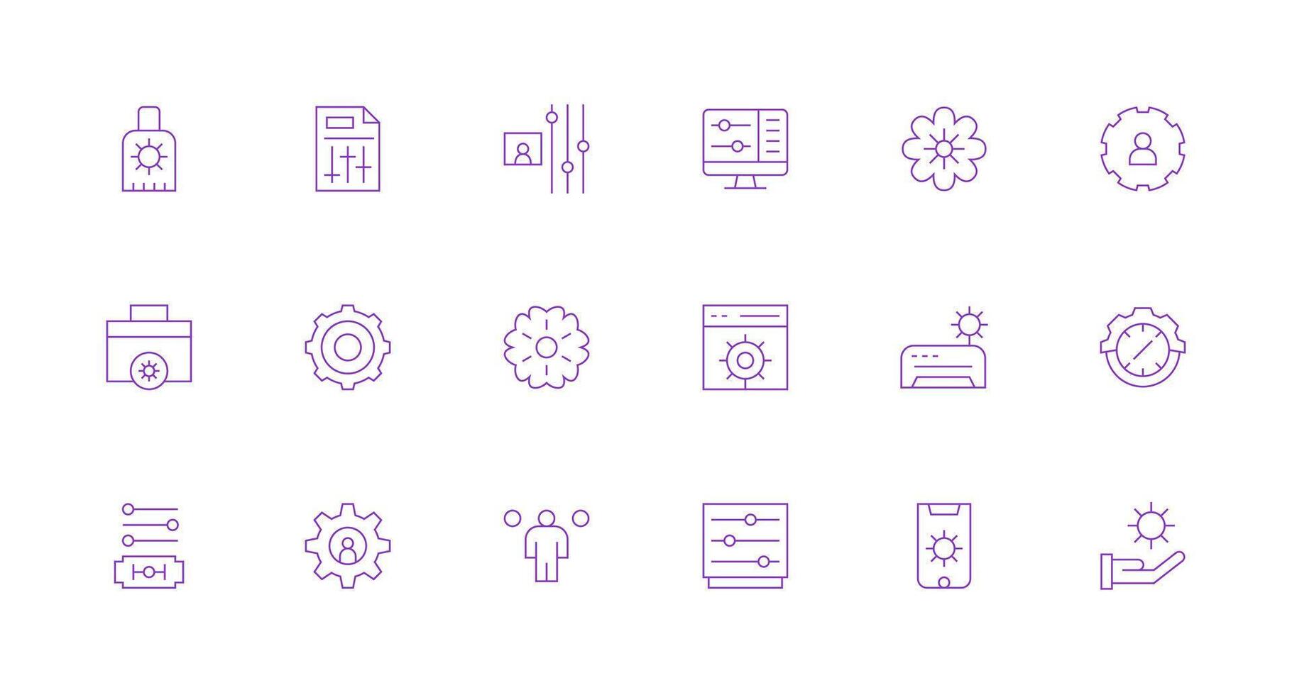 18 Minimal Line Style Icons from Preferences Collection Design Ready Icon Set for Teams vector