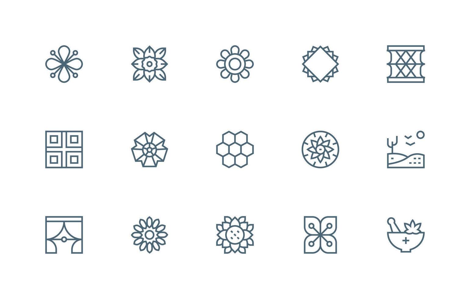 Background featuring 15 Icons in Regular Line Design Style Icon Set vector