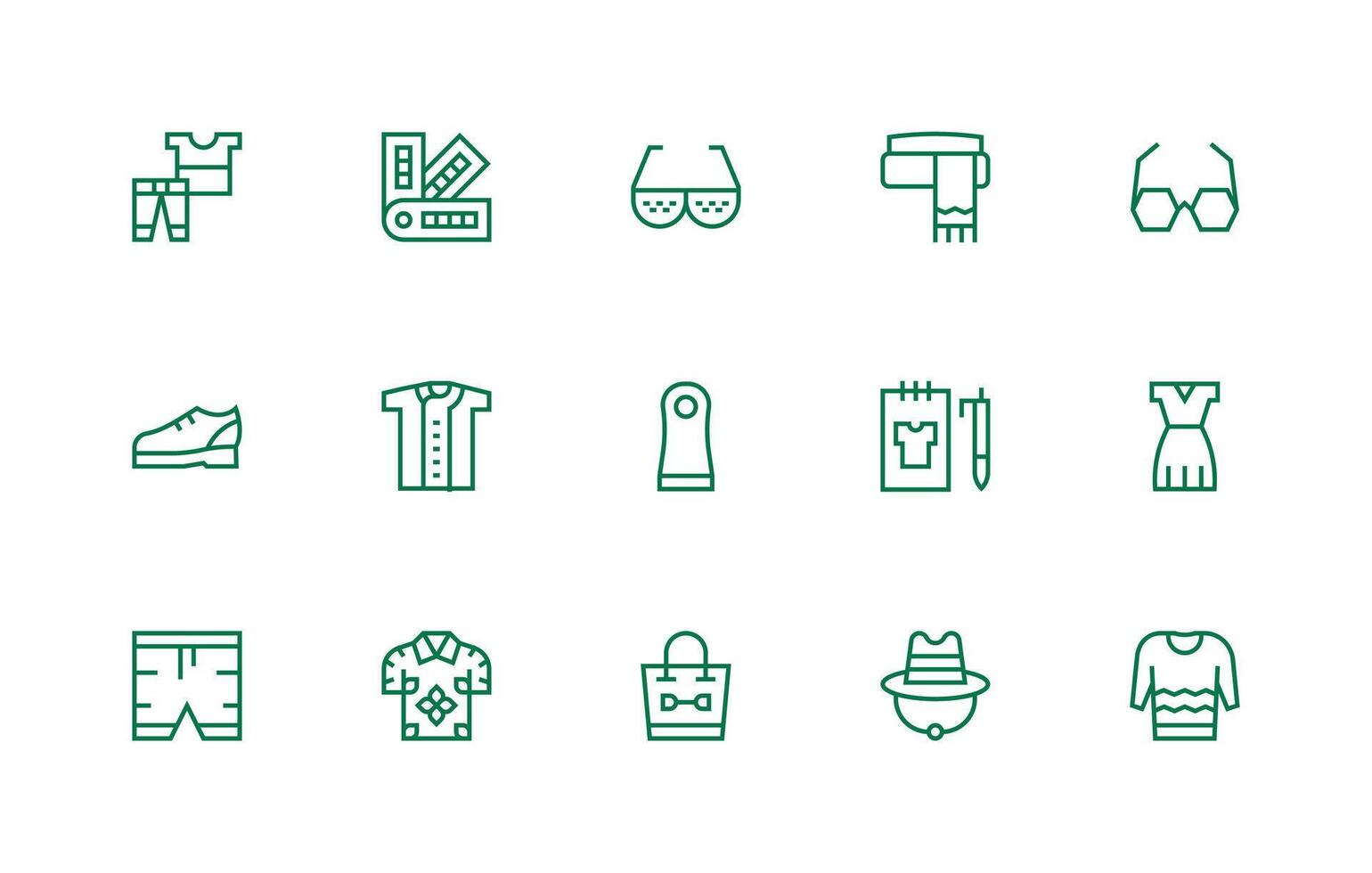 15 Icons for Style in Regular Line Format Versatile Icon Collection for Designers vector