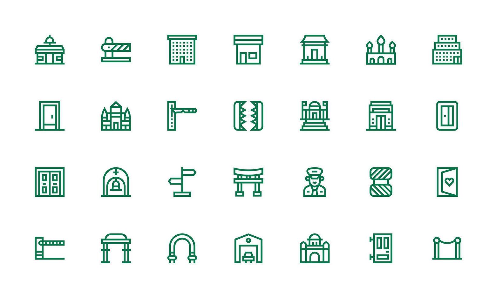 Bold Line Icons from Entrance Set with 28 Vectors Clean Set for Layout Prototypes