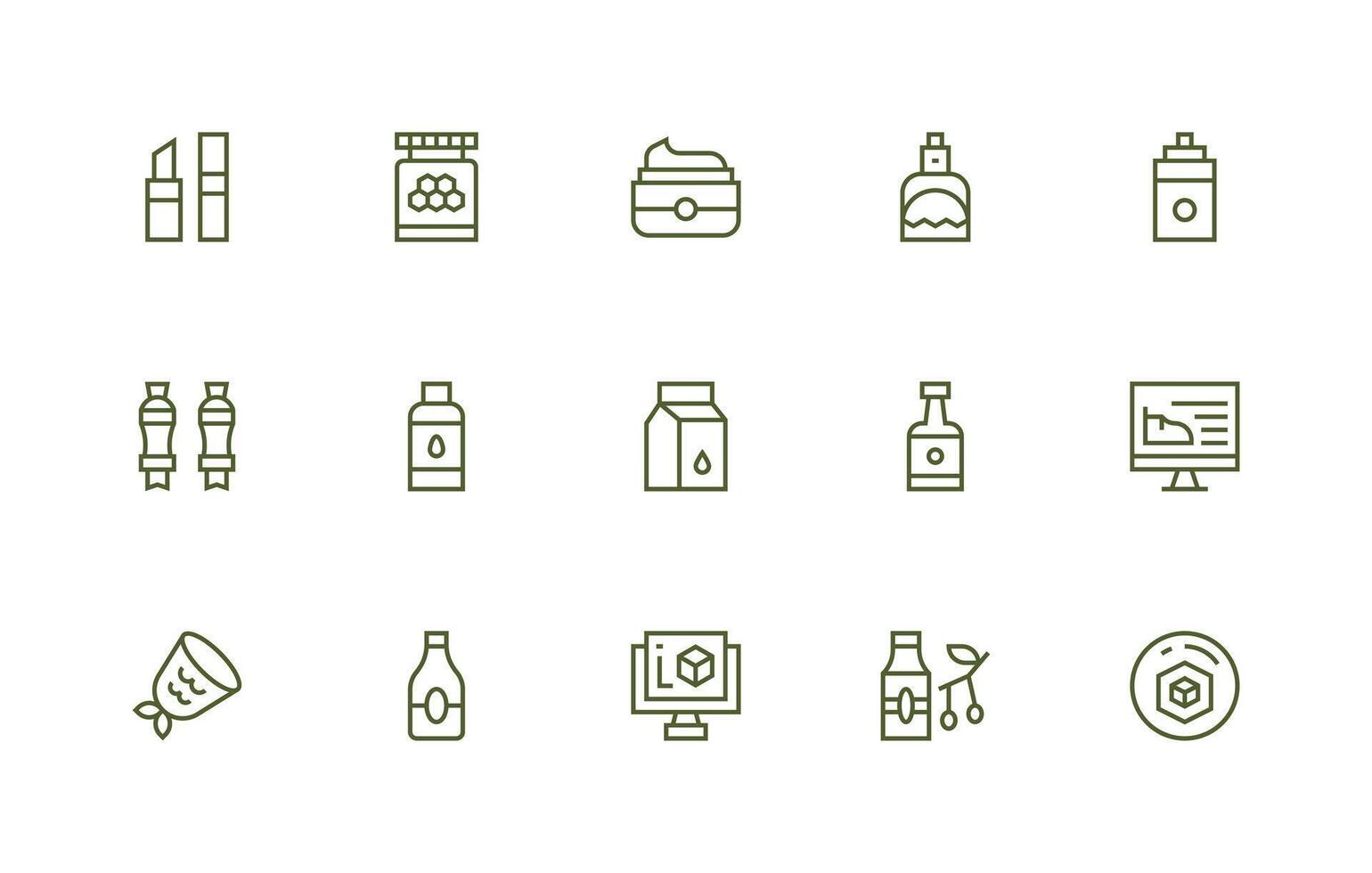 Product Design Icon Set with 15 Regular Line Graphics Interface Icons for Daily Use vector