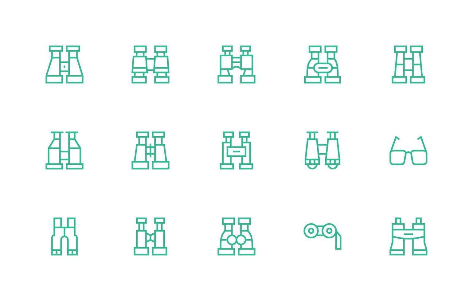 Regular Line Icons from Sight Set with 15 Vectors Simplified Icon Pack for Visual Tools