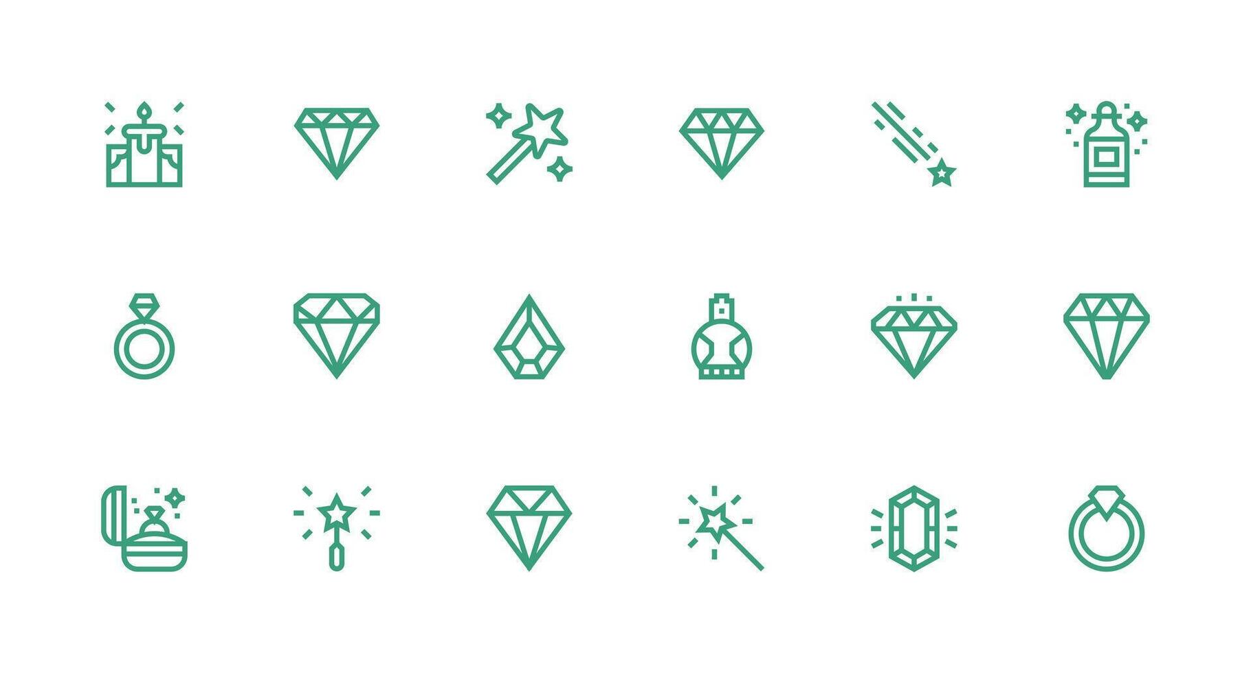Sparkle Set with 18 Strong Stroke Line Icons Interface Icon Collection vector