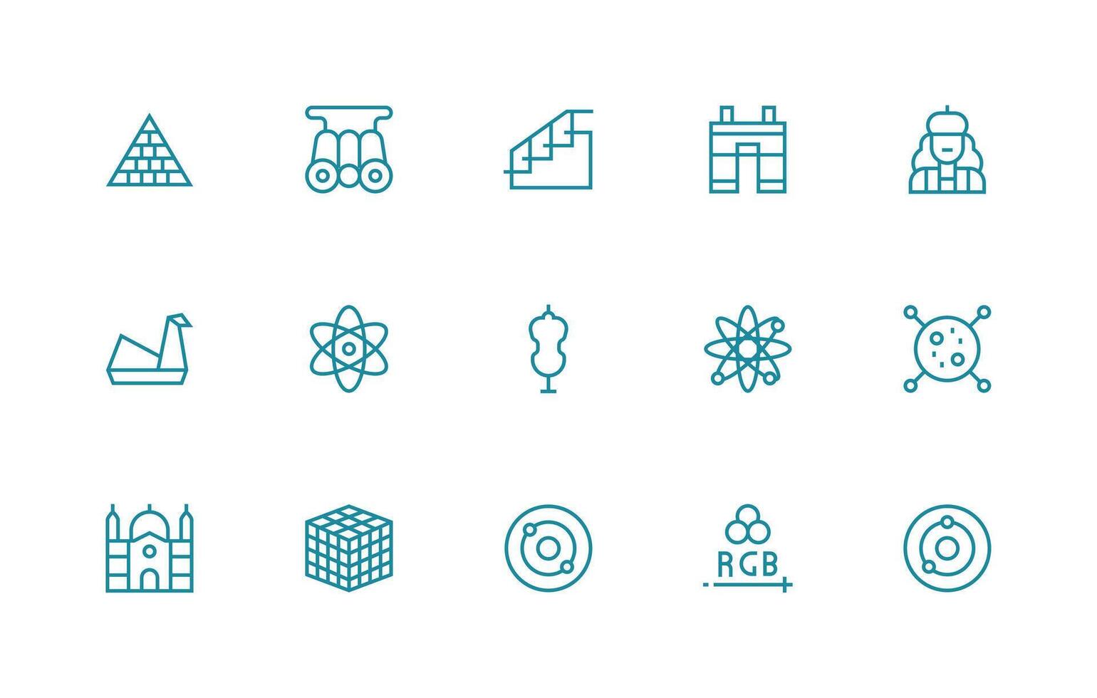 Regular Line Style Model Icons with 15 Vectors Icons Built for Visual Consistency Pack