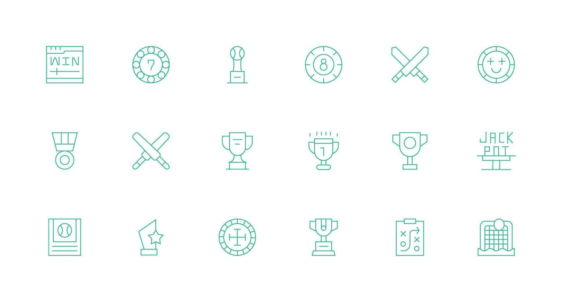 Win Set with 18 Minimal Line Icons Icon Set vector