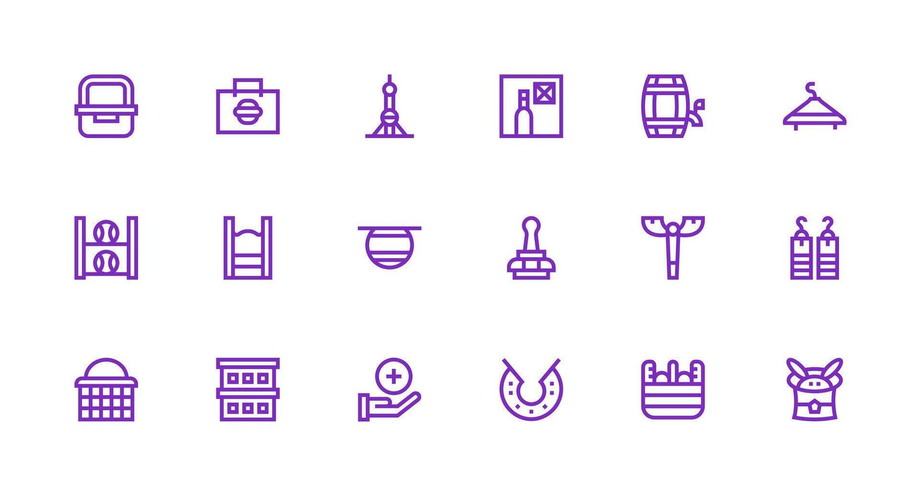 18 Strong Stroke Line Designs for Hold Icons User Interface Icons for Digital Products vector