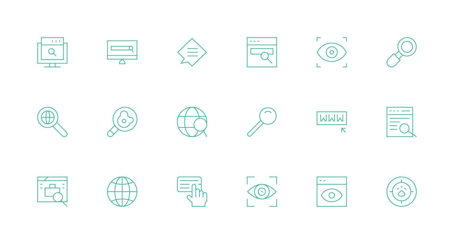 18 Minimal Line Vectors for Browse Theme UI Icon Set
