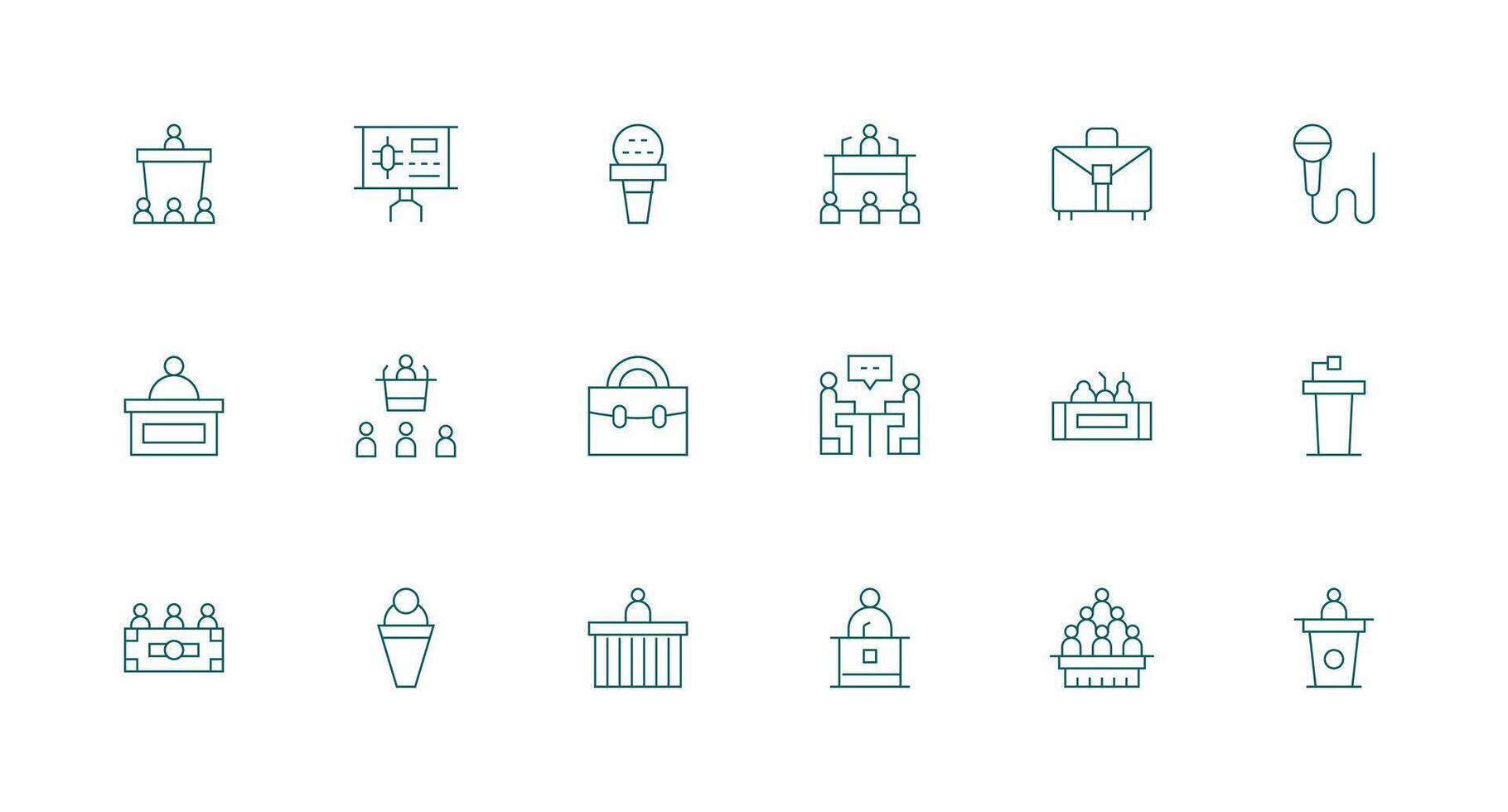 18 Minimal Line Vectors for Conference Theme Essential Icons for Rapid UI Building