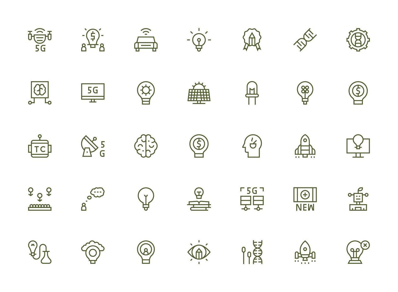 35 Regular Clean Line Icons for Innovation Graphics Multi-Style Icons for Creative Projects vector