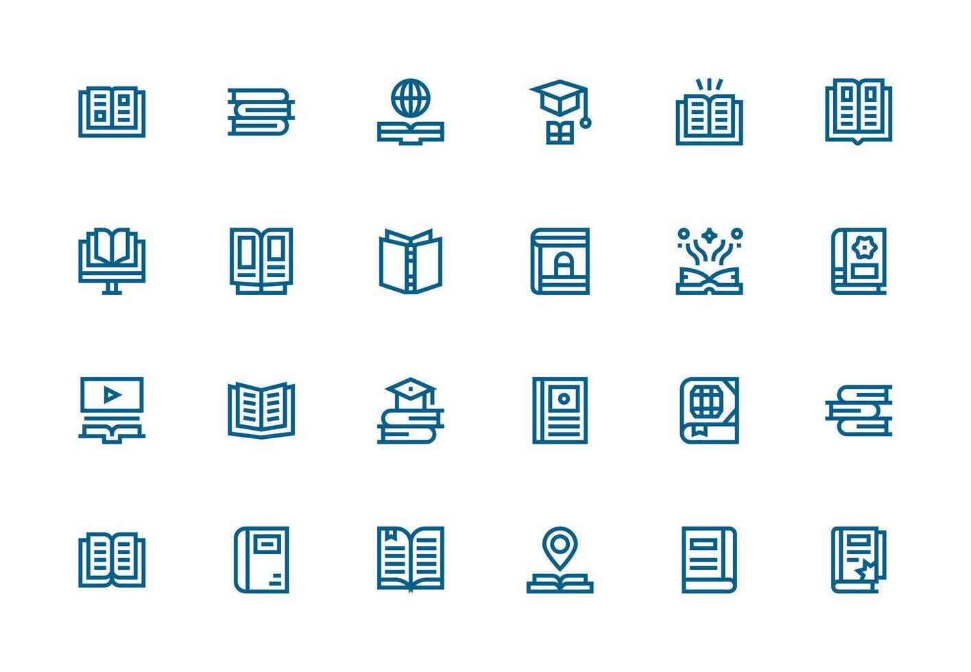24 Icons for Textbook in Thick Line Line Format Minimal Icon Set for Interface Projects vector