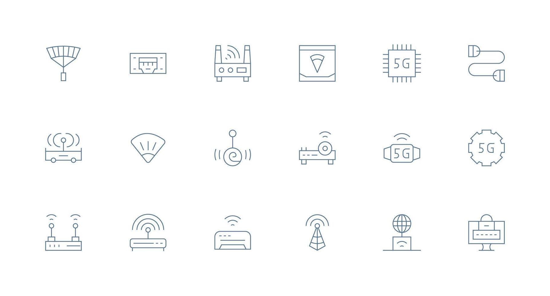 Minimal Line Icons from Modem Set with 18 Vectors Scalable Icons for Cross-Platform Interfaces