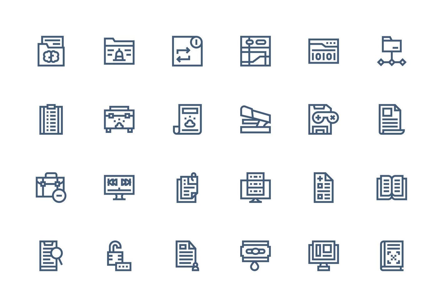 File Icon Set with 24 Thick Line Line Graphics Design Icon Pack vector