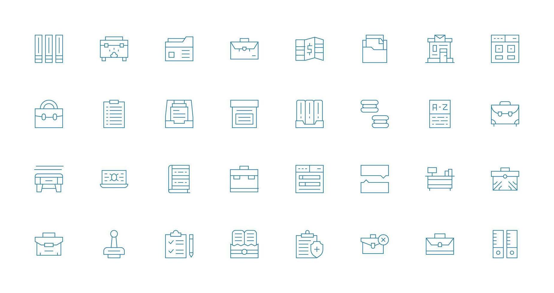 Documents Set with 32 Thin Line Icons Versatile Icon Collection for Designers vector