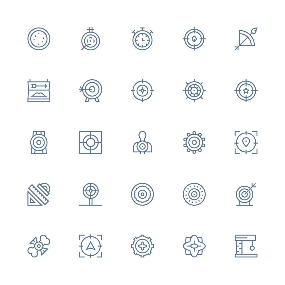 Medium Stroke Outline Icons from Accuracy Set with 25 Vectors Basic Icon Series