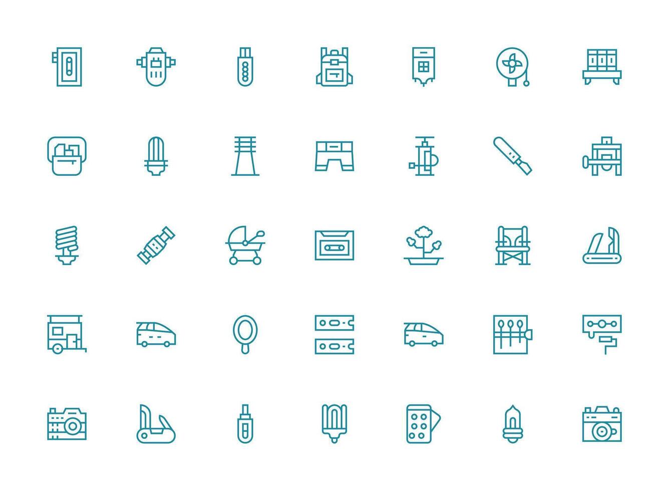 35 Regular Clean Line Icons for Compact Graphics Essential Icons for Rapid UI Building vector