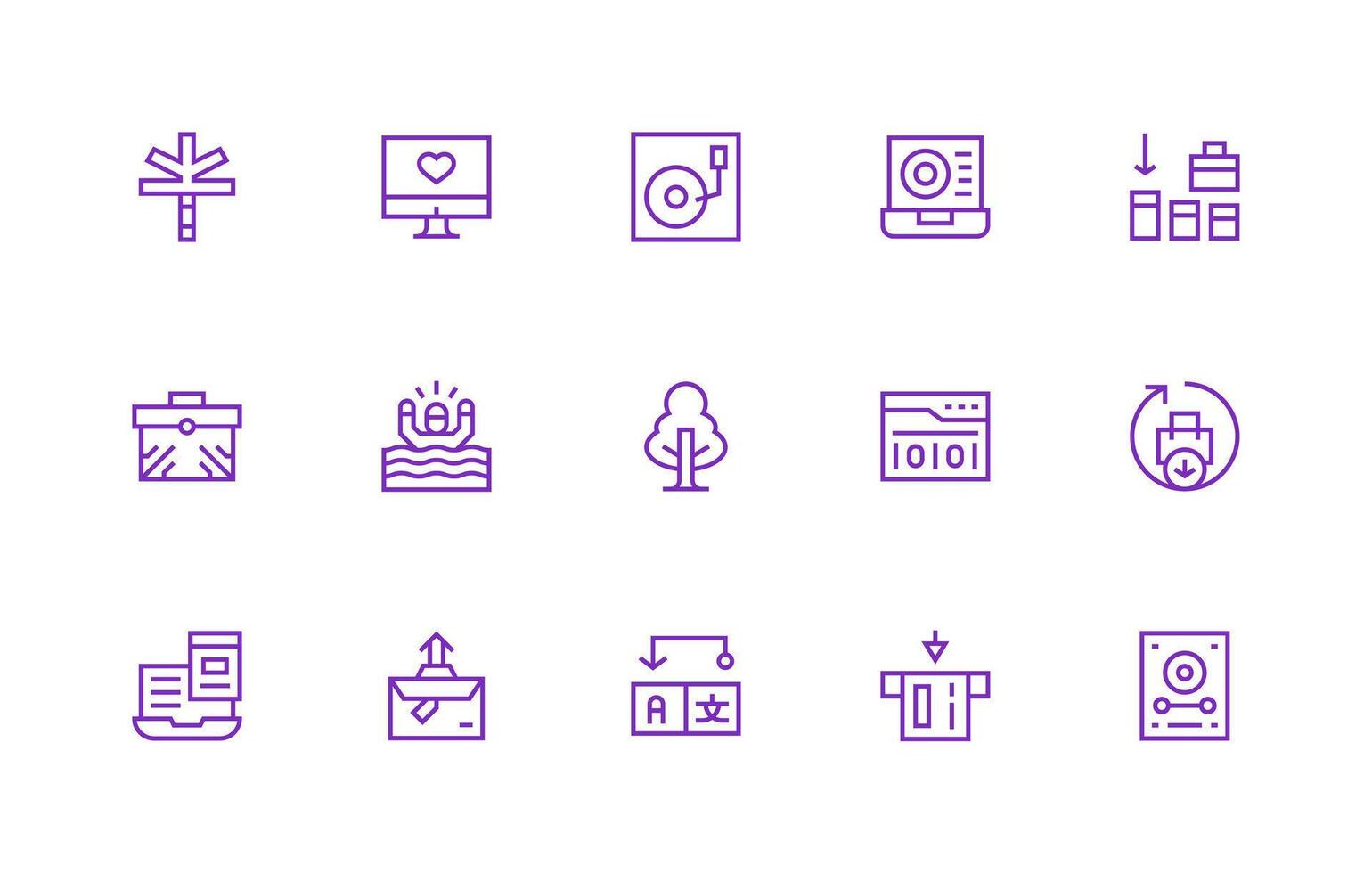 Regular Line Style Save Icons with 15 Vectors Pixel Perfect Icons for Modern Apps