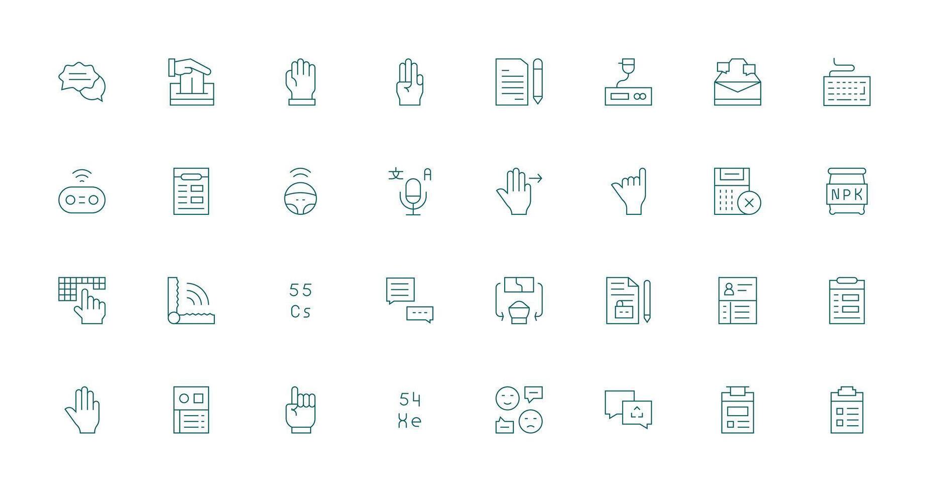 Input Icon Collection with 32 Thin Line Designs Clean Icon Set Icon Pack for UI Projects vector