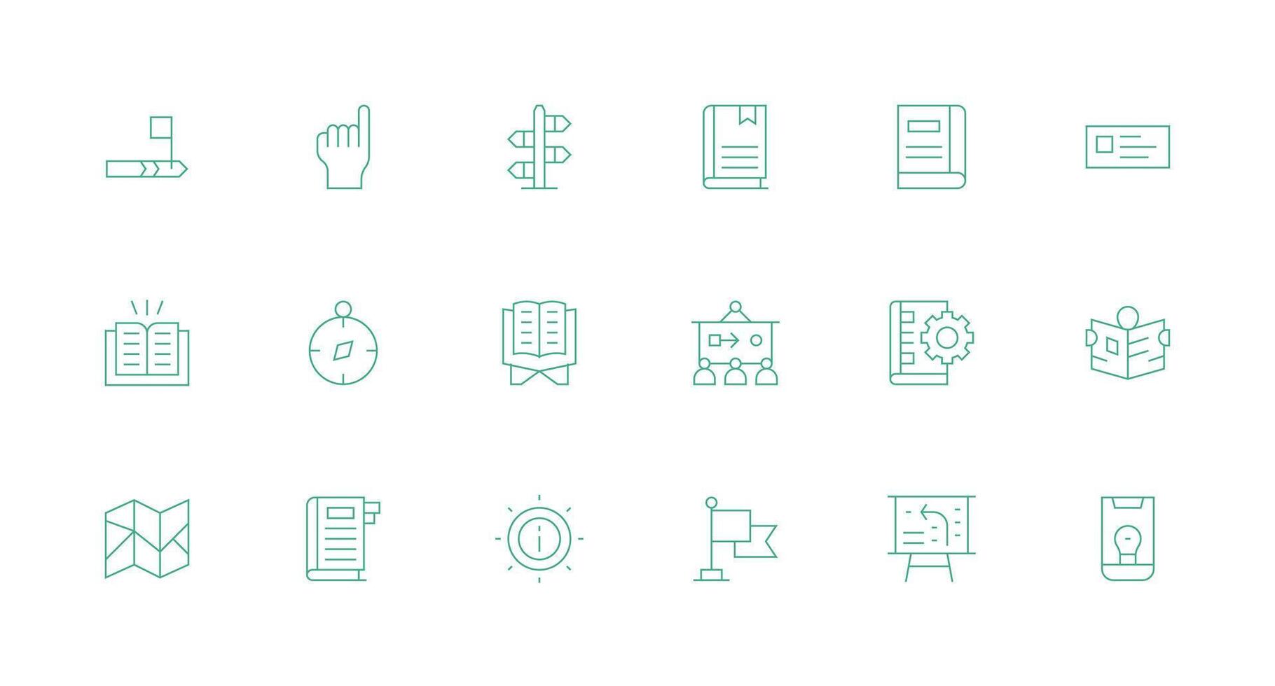Minimal Line Style Guide Icons with 18 Vectors Basic Icon Series