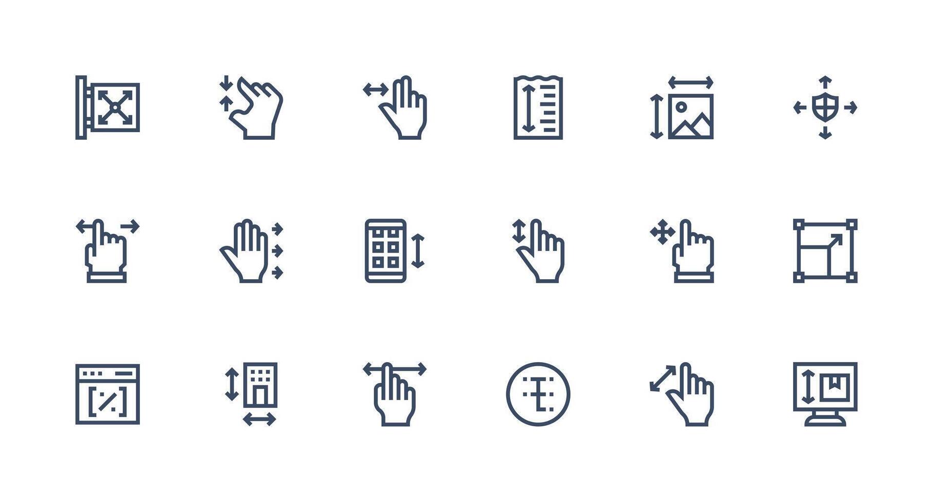18 Strong Stroke Line Icons for Resize Graphics Scalable Icon Pack vector